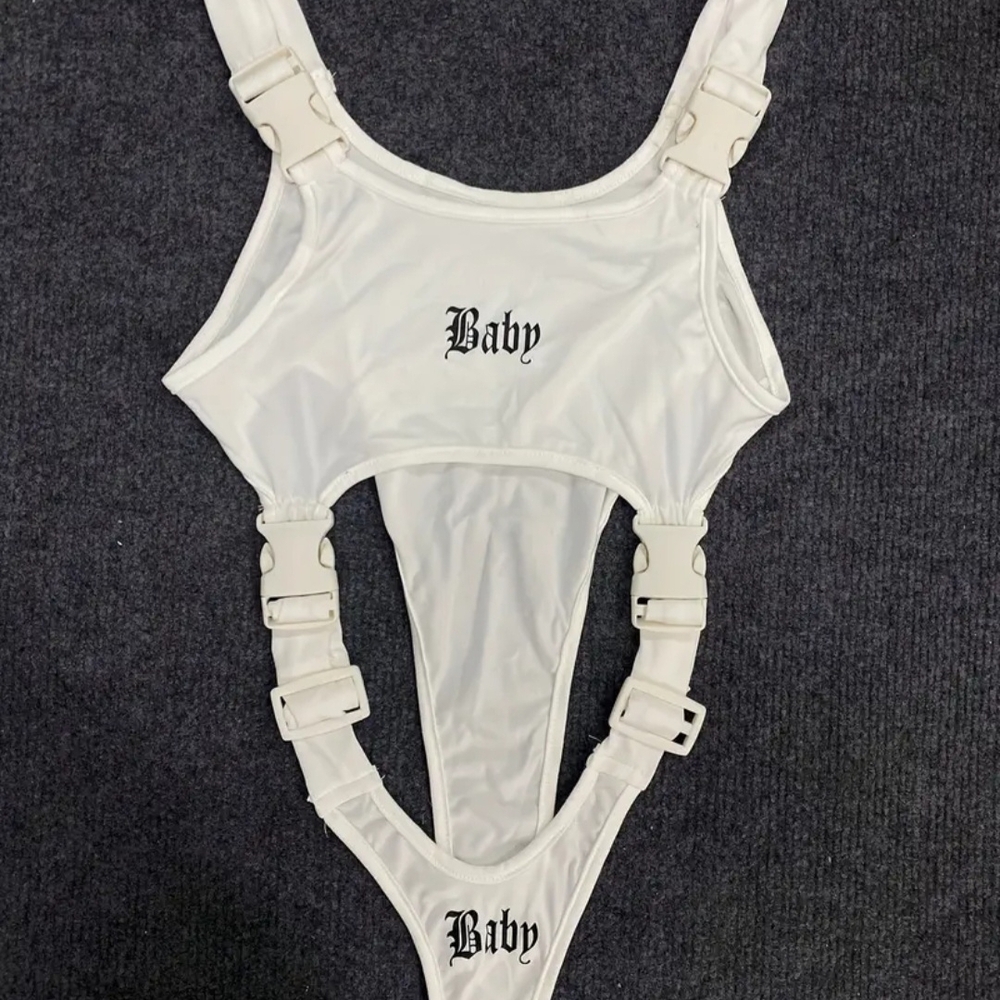 Unbranded White 'Baby' Kids One Piece Swimsuit